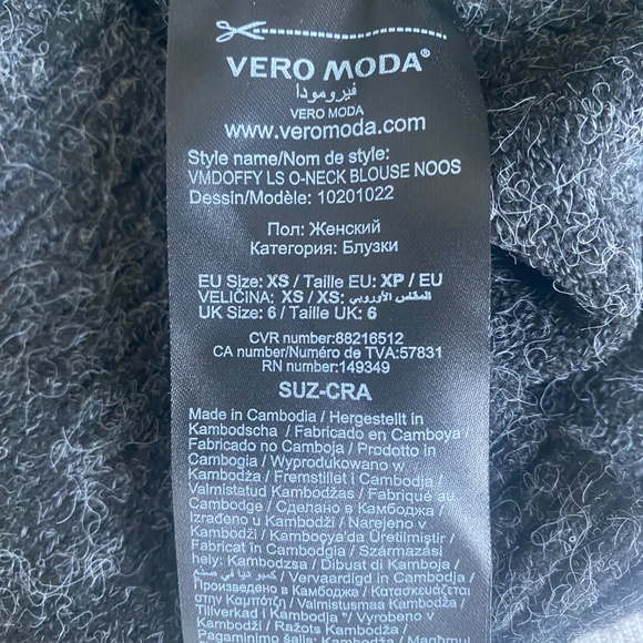 Charcoal Grey Sweater Vero Moda XS Excellent Condition - Picture 3 of 8